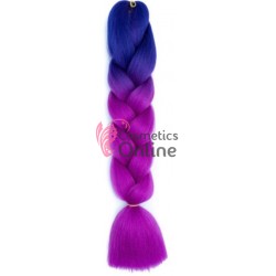 Coada de par afro impletita de  60 cm Premium 201 - Albastru Indigo-Violet B77